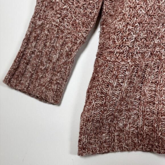 Anthropologie Angel of the North Cardigan XS Pink Marled Knit Open Front Cozy - Picture 8 of 16
